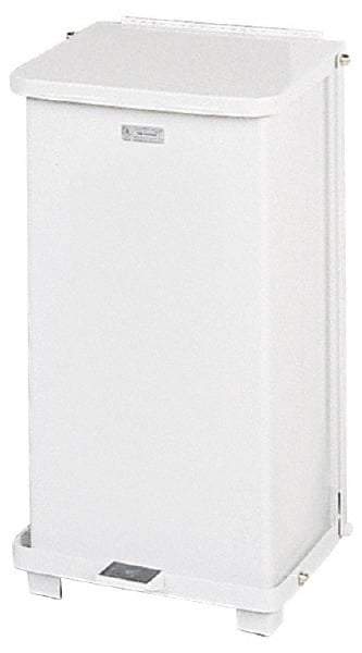 Rubbermaid - 12 Gal Square Unlabeled Trash Can - 23" High x 12" Long x 12" Wide, White, Steel - Strong Tooling