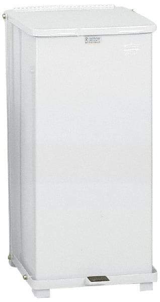 Rubbermaid - 24 Gal Square Unlabeled Trash Can - 30" High x 15" Long x 15" Wide, White, Steel - Strong Tooling