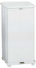 Rubbermaid - 24 Gal Square Unlabeled Trash Can - 30" High x 15" Long x 15" Wide, White, Steel - Strong Tooling