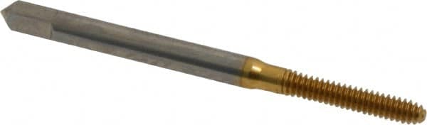 Hertel - #4-40 UNC H3 Thread Limit Bottoming Thread Forming Tap - High Speed Steel, TiN Finish, 1-7/8" OAL - Strong Tooling