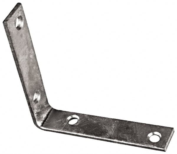 National Mfg. - 3-1/2" Long x 3/4" Wide, Steel, Corner Brace - Hot-Dipped Galvanized - Strong Tooling