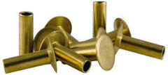 RivetKing - 0.1 to 0.17" Hole Diam, Countersunk Head, Zinc Plated Steel, Semi Tubular Rivet - 5/16 Head Diam, 1/4" Length Under Head, 150° Countersunk Head, 9/64 Body Diam - Strong Tooling