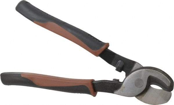 Paramount - 9-1/2" OAL, Cable Cutter - 1/2" Jaw Length x 3/8" Jaw Width, Oval/Curved Head, Double Injection Molded Handle - Strong Tooling