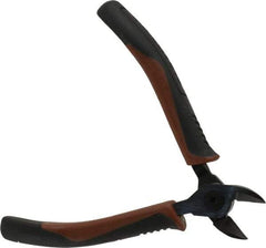 Paramount - 5" OAL, 5/64" Capacity, Semi-Flush Diagonal Cutter - 5/8" Jaw Length, Tapered Head, Plastic Dipped Handle - Strong Tooling