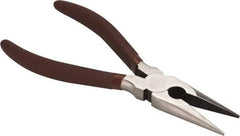 Paramount - 8" OAL, 2-23/64" Jaw Length x 7/8" Jaw Width, Long Nose Side Cutting Pliers - Serrated Jaw, Standard Head, Plastic Dipped Handles - Strong Tooling