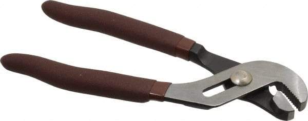 Paramount - 6-1/2" OAL, 7/8" Max Capacity, 7/8" Jaw Length, 3 Position Gooseneck Tongue & Groove Pliers - Serrated Straight Jaws, Standard Head, Plastic Dipped Handles - Strong Tooling