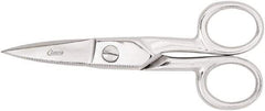 Clauss - 2" LOC, 5-1/4" OAL Chrome Plated Straight Scissors - Steel Straight Handle, For Paper, Fabric - Strong Tooling