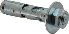 Powers Fasteners - 5/8" Diam, 5/8" Drill, 2-1/4" OAL, Sleeve Concrete Anchor - 1018 Steel, Hex Nut Head, Hex Drive - Strong Tooling