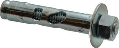 Powers Fasteners - 5/8" Diam, 5/8" Drill, 3" OAL, Sleeve Concrete Anchor - 1018 Steel, Hex Nut Head, Hex Drive - Strong Tooling