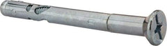 Powers Fasteners - 3/8" Diam, 3/8" Drill, 4" OAL, Sleeve Concrete Anchor - 1018 Steel, Flat Head, Combination Slotted/Phillips Drive - Strong Tooling