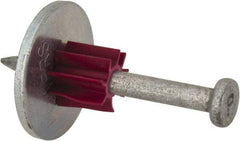 Powers Fasteners - 0.145" Shank Diam, 7/8" Washer Diam, Grade 1062 Steel Powder Actuated Drive Pin with Washer - 0.3" Head Diam, 1-1/2" Shank Length - Strong Tooling