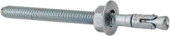 Powers Fasteners - 1/4" Diam, 1/4" Drill, 3-1/4" OAL, Wedge Expansion Concrete Anchor - 1018 Steel, Zinc-Plated Finish, Hex Nut Head, Hex Drive, 2-1/4" Thread Length - Strong Tooling