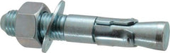 Powers Fasteners - 1" Diam, 1" Drill, 6" OAL, 1" Min Embedment Wedge Expansion Concrete Anchor - 1018 Steel, Zinc-Plated Finish, Hex Nut Head, Hex Drive, 2-3/8" Thread Length - Strong Tooling