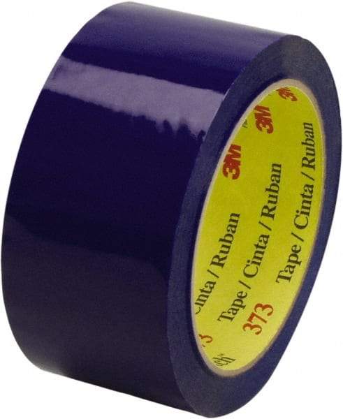 3M - 2" x 55 Yd Blue Rubber Adhesive Sealing Tape - Polypropylene Film Backing, 2.5 mil Thick, 60 Lb Tensile Strength, Series 373 - Strong Tooling