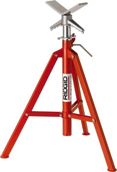 Ridgid - 1" to 12" Pipe Capacity, Portable Folding V-Head Stand - 28" to 52" High, 2,500 Lb Capacity - Strong Tooling