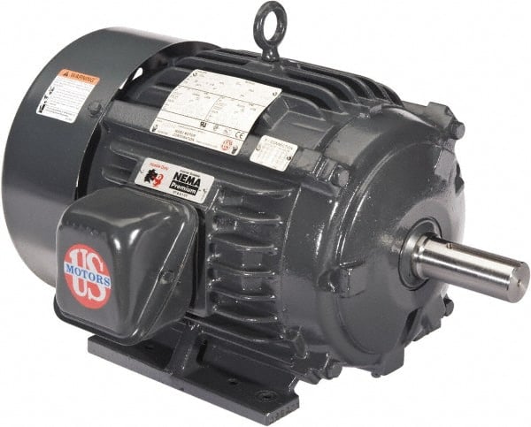 US Motors - 1.5 hp, TEFC Enclosure, No Thermal Protection, 3505, 2865 RPM, 208-230/460 & 190/380 Volt, 60/50 Hz, Three Phase Premium Efficient Motor - Exact Industrial Supply