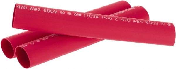 3M - 9" Long, 4:1, Polyolefin Heat Shrink Electrical Tubing - Red - Strong Tooling