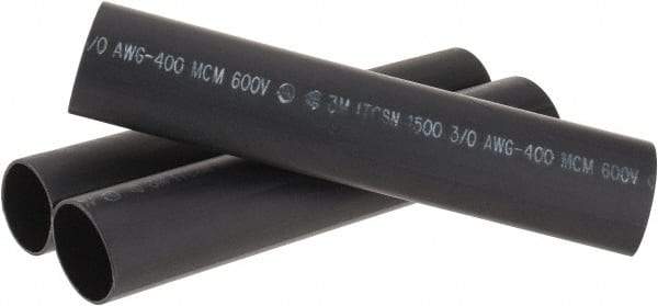 3M - 9" Long, 4:1, Polyolefin Heat Shrink Electrical Tubing - Black - Strong Tooling