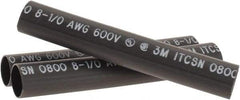 3M - 6" Long, 4:1, Polyolefin Heat Shrink Electrical Tubing - Black - Strong Tooling