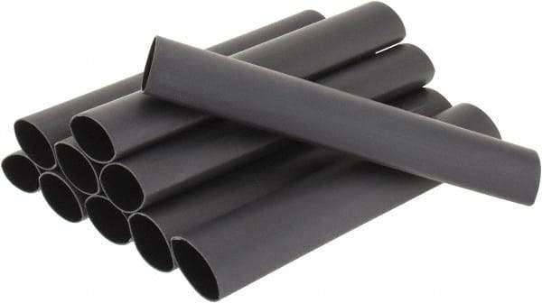 3M - 6" Long, 3:1, Polyolefin Heat Shrink Electrical Tubing - Black - Strong Tooling