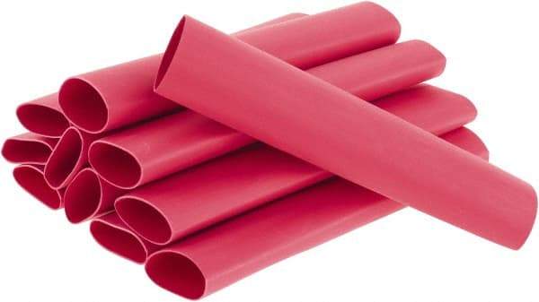 3M - 6" Long, 3:1, Polyolefin Heat Shrink Electrical Tubing - Red - Strong Tooling