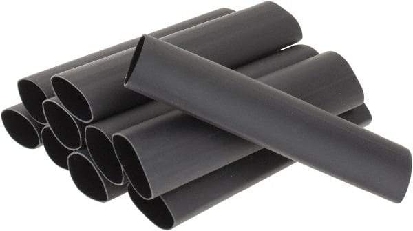 3M - 6" Long, 3:1, Polyolefin Heat Shrink Electrical Tubing - Black - Strong Tooling