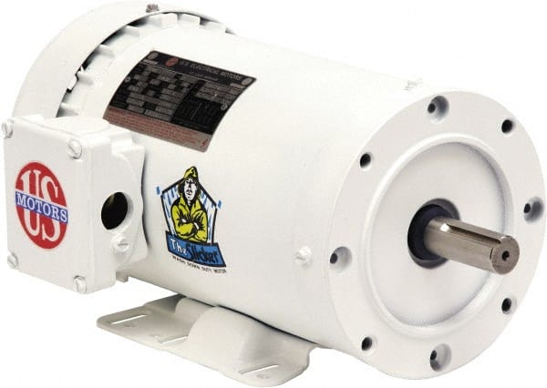 US Motors - 1.5 hp, TEFC Enclosure, No Thermal Protection, 1,725 RPM, 208-230/460 Volt, 60 Hz, Three Phase Premium Efficient Motor - Exact Industrial Supply