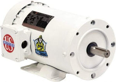 US Motors - 3 hp, TEFC Enclosure, No Thermal Protection, 3,490 RPM, 208-230/460 Volt, 60 Hz, Three Phase Premium Efficient Motor - Size 145 Frame, C-Face with Base Mount, 1 Speed, Double Sealed Ball Bearings, 8.1-7.2/3.6 Full Load Amps, F Class Insulation - Strong Tooling