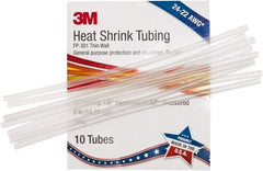 3M - 6" Long, 2:1, Polyolefin Heat Shrink Electrical Tubing - Clear - Strong Tooling