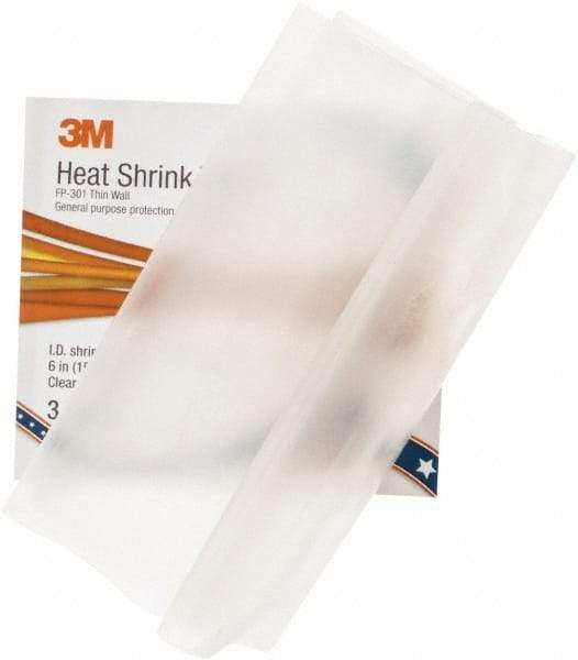 3M - 6" Long, 2:1, Polyolefin Heat Shrink Electrical Tubing - Clear - Strong Tooling