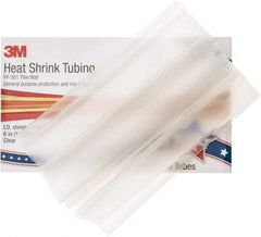 3M - 6" Long, 2:1, Polyolefin Heat Shrink Electrical Tubing - Clear - Strong Tooling