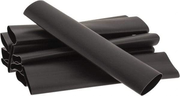 3M - 6" Long, 2:1, Polyolefin Heat Shrink Electrical Tubing - Black - Strong Tooling