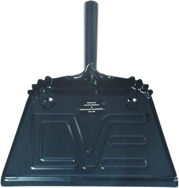 Ability One - 13" Wide Handheld Dustpan - Steel Body, 4" Handle, Black - Strong Tooling