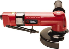 Chicago Pneumatic - 4" Wheel Diam, 12,000 RPM, Pneumatic Angle & Disc Grinder - 3/8-24 Spindle, 23.3 CFM, Front Exhaust - Strong Tooling