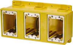 Leviton - 3 Gang, (6) 1" Knockouts, PVC Rectangle Outlet Box - 276.2mm Overall Height x 3-1/2" Overall Depth - Strong Tooling