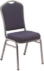 NPS - Fabric Navy Blue Stacking Chair - Silver Frame, 17" Wide x 23" Deep x 36" High - Strong Tooling