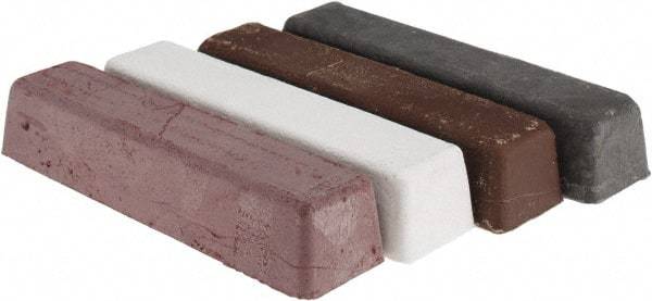 Made in USA - 1/4 Lb Emery, Rouge & Tripoli Compound - Grade C, Black, Brown, Red & White, Use on Aluminum, Carbon, Chrome, Copper, Gold, Iron, Nickel, Pewter, Plastic, Platinum, Rubber, Silver, Stainless Steel, Steel, Sterling, White Metals, Wood & Zinc - Strong Tooling