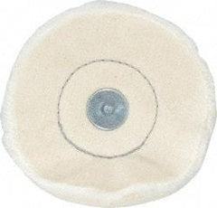 Made in USA - 4" Diam x 1/2" Thick, Loose Sewn Mounted Buffing Wheel - 40 Ply, 1/4" Shank Diam - Strong Tooling