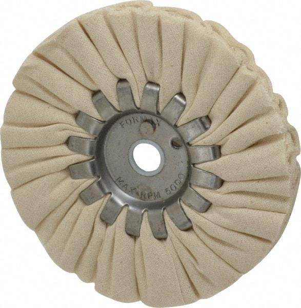 Made in USA - 5" Diam x 1/2" Thick Unmounted Buffing Wheel - 14 Ply, Bias Cut, 1/2" Arbor Hole - Strong Tooling