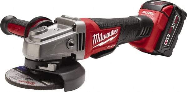 Milwaukee Tool - 4-1/2 & 5" Wheel Diam, 8,500 RPM, Cordless Angle & Disc Grinder - 5/8-11 Spindle, 18 Volts - Strong Tooling