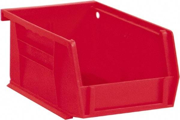 Durham - 5-7/16" Deep, Red Plastic Hang and Stack Bins - 3" High x 4-3/16" Wide x 5-7/16" Long - Strong Tooling