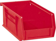 Durham - 7-7/16" Deep, Red Plastic Hang and Stack Bins - 3" High x 4-3/16" Wide x 7-7/16" Long - Strong Tooling