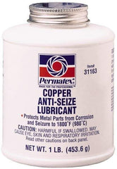 Permatex - 16 oz Bottle High Temperature Anti-Seize Lubricant - Copper, -30 to 1,800°F, Copper Colored, Water Resistant - Strong Tooling