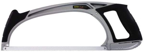 Stanley - 12" Hacksaw - 4-3/4" Throat Depth, Aluminum Handle, Contoured Design D-Style Handle - Strong Tooling