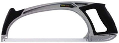 Stanley - 12" Hacksaw - 4-3/4" Throat Depth, Aluminum Handle, Contoured Design D-Style Handle - Strong Tooling