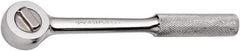 SK - 3/8" Drive Round Head Ratchet - Full Polish Chrome Finish, 7-3/4" OAL, 60 Gear Teeth, Full Polished Knurled Handle, Reversible Head - Strong Tooling