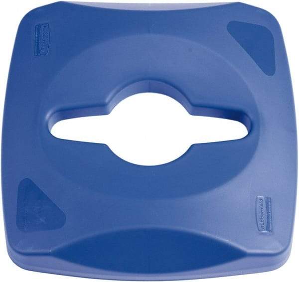 Rubbermaid - Square Lid for Use with 23 Gal Square Recycle Containers - Blue, Plastic, For Untouchable Trash Cans - Strong Tooling