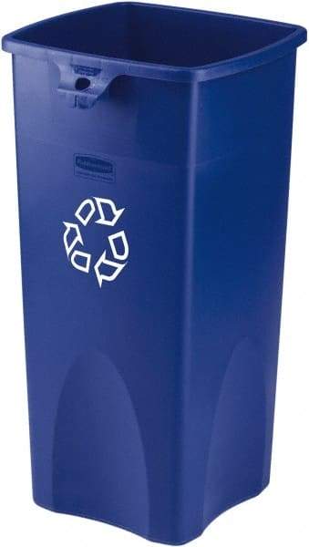 Rubbermaid - 23 Gal Blue Square Recycling Container - Plastic, 30" High x 16-1/2" Long x 15-1/2" Wide - Strong Tooling