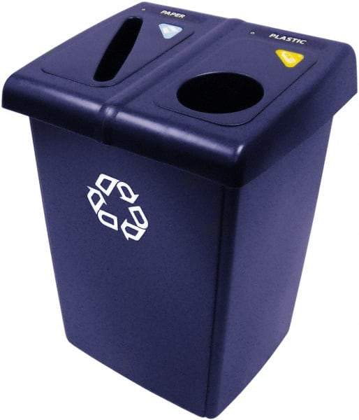 Rubbermaid - 46 Gal Blue Square Recycling Container - Plastic, 35" High x 26.8" Long x 23.6" Wide - Strong Tooling