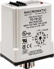 Macromatic - 11 Pin, 999 hr Delay, Multiple Range DPDT Time Delay Relay - 10 Contact Amp, 120 VAC/VDC, Pushbutton Thumbwheel - Strong Tooling